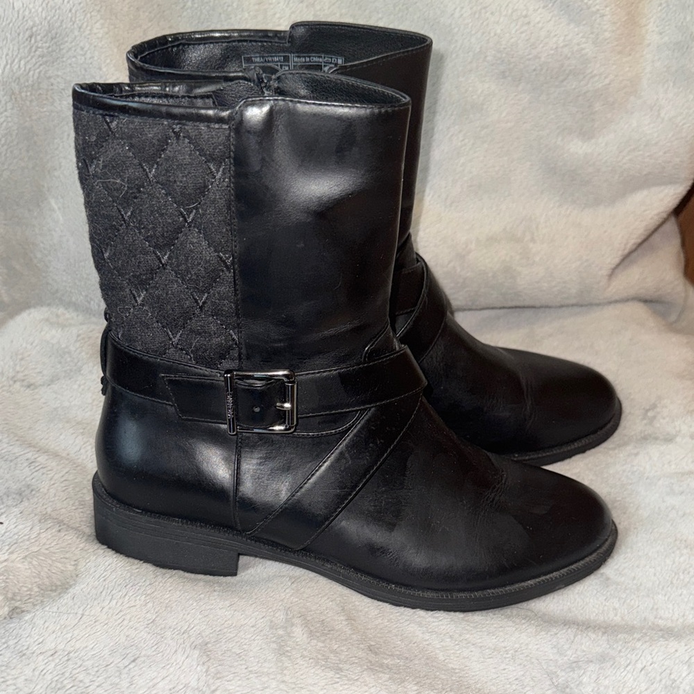 Vionic Black Quilted Moto Boots